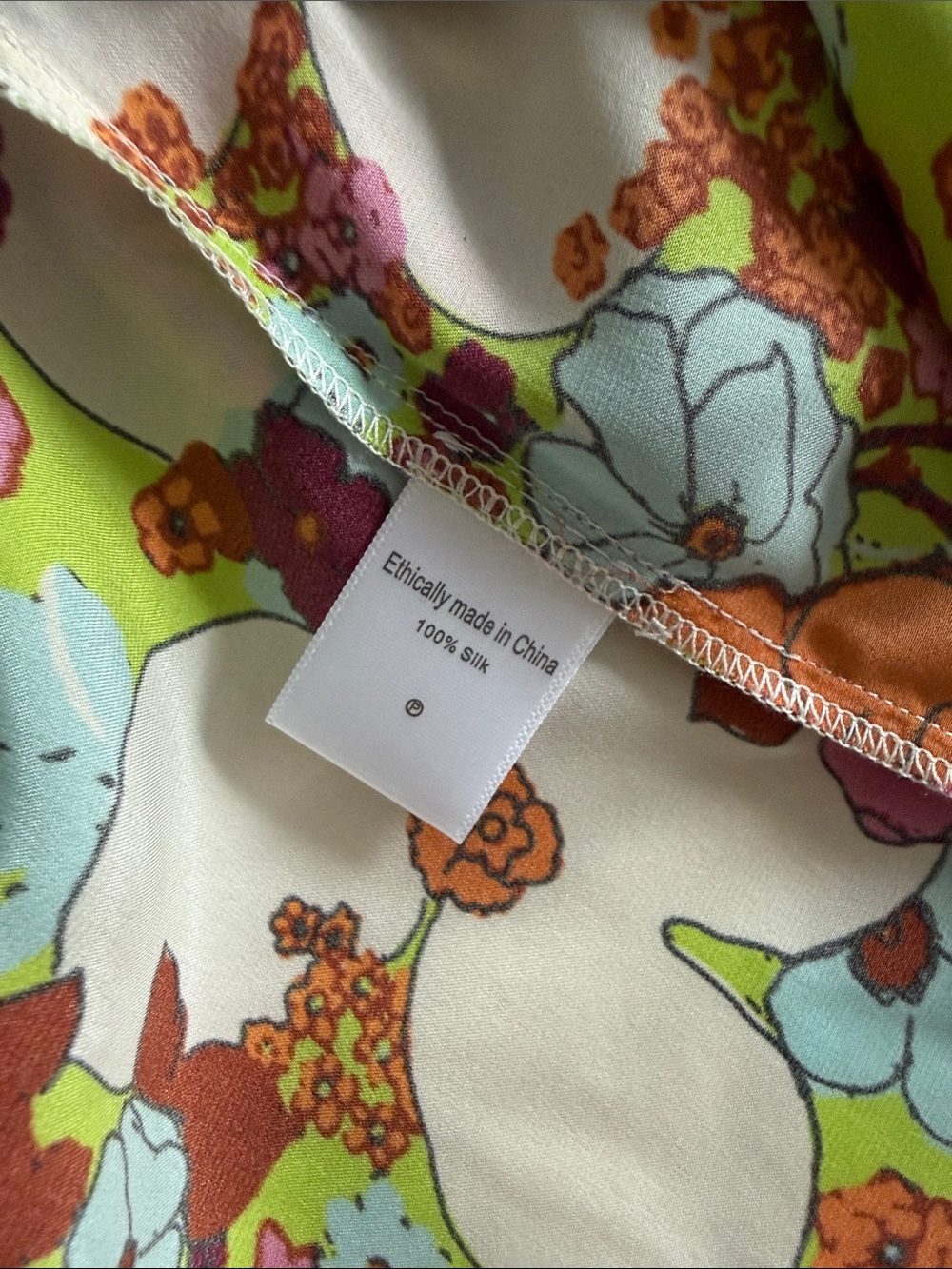 WRAY Floral Silk Belted Robe - Multi - Picture 5 of 7
